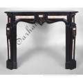 Modern cultured black belgian marbre fireplace surround